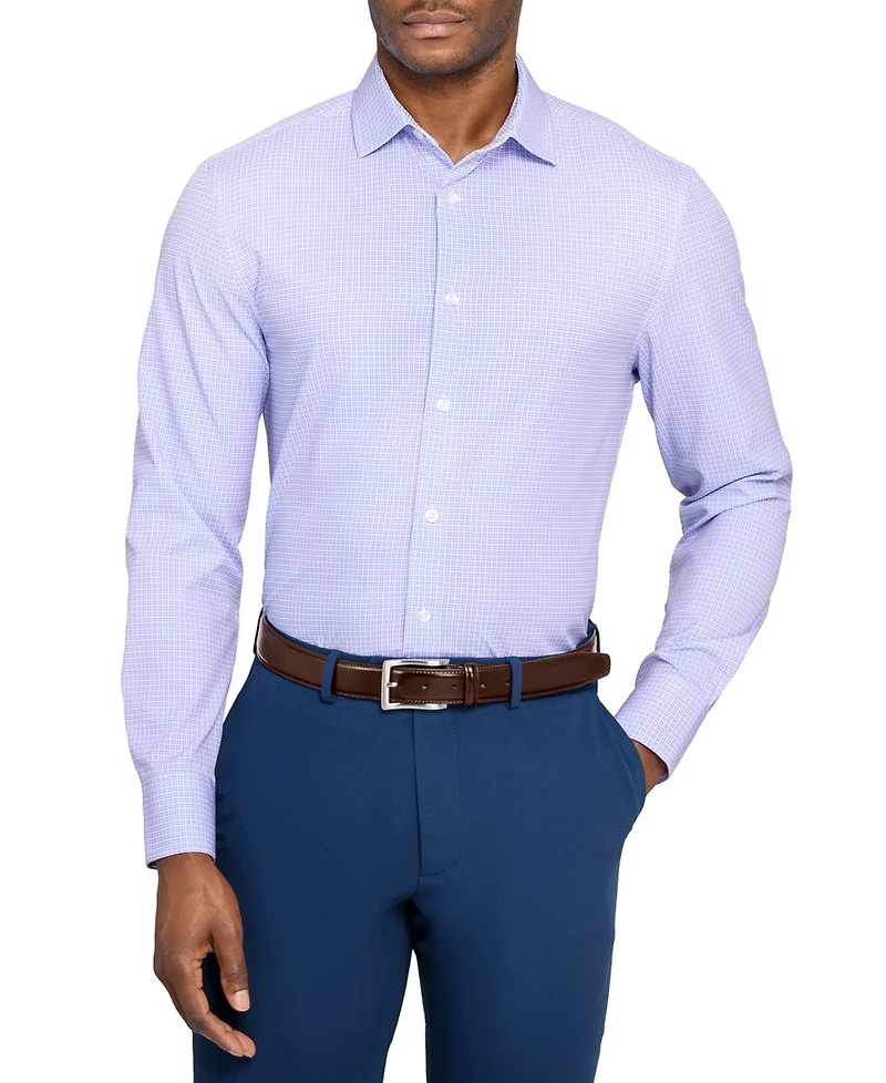 ConStruct Men's Plaid Long-Sleeve Dress Shirt