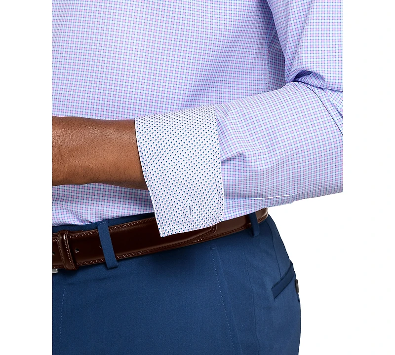 ConStruct Men's Plaid Long-Sleeve Dress Shirt