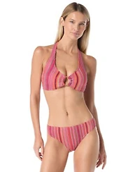 Vince Camuto Womens Crochet Ring Halter Bra Top Swim Bottom