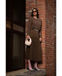 Sskein Women's Lacey Pointelle Pullover Sweater