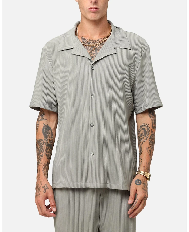 Xxiii Men's Pleated Button Up Shirt