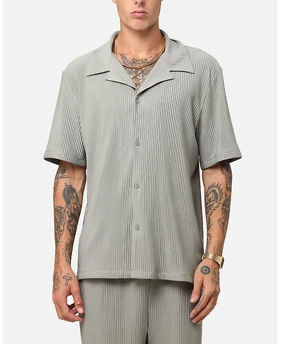 Xxiii Men's Pleated Button Up Shirt