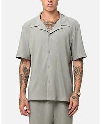 Xxiii Men's Pleated Button Up Shirt