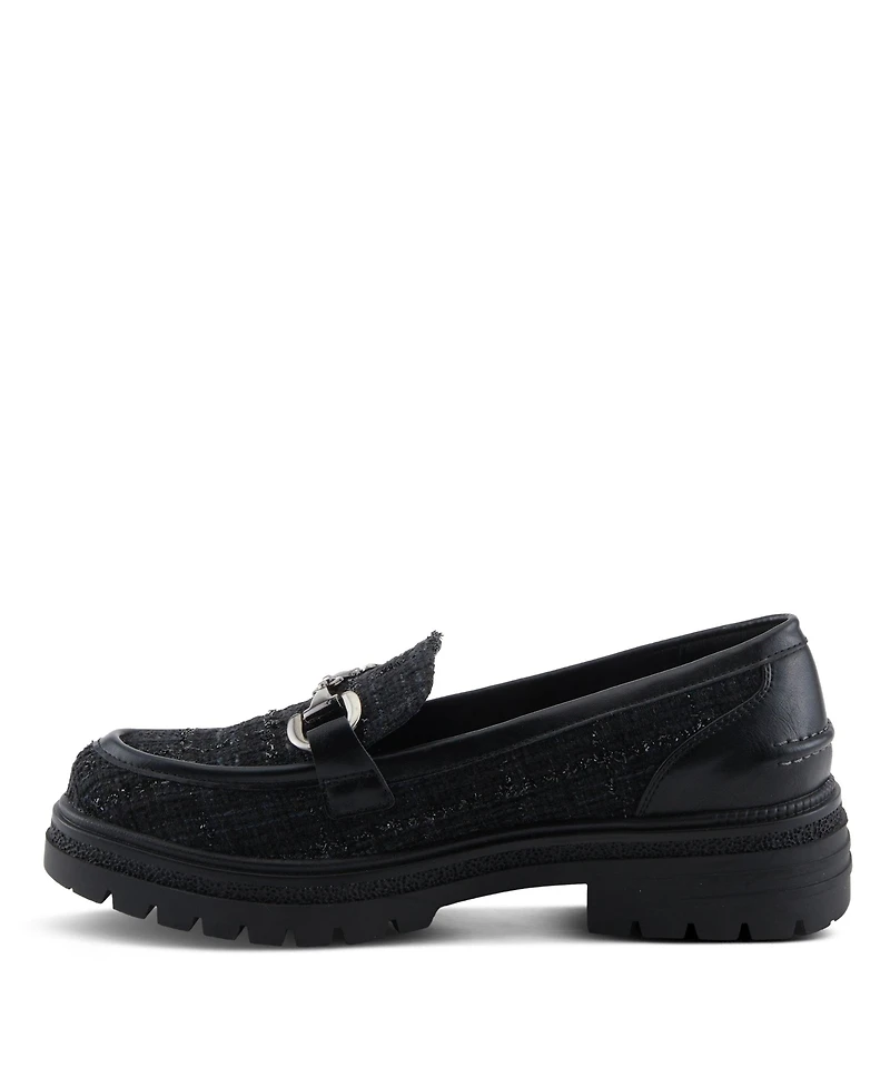 Patrizia Women's Nacarri Boucle Horsebit Loafers with Lug Sole