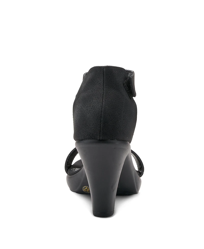 Patrizia Women's Idol Pearlized Faux Leather Ankle Strap Dress Sandals