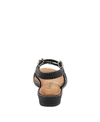 Patrizia Women's Charmer Crystal Jeweled T-Strap Flat Sandals with Stretch Back