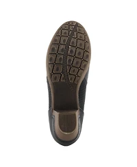 Patrizia Women s Julaneah Embossed Slip-On Shooties with Elastic Fit and Block Heel