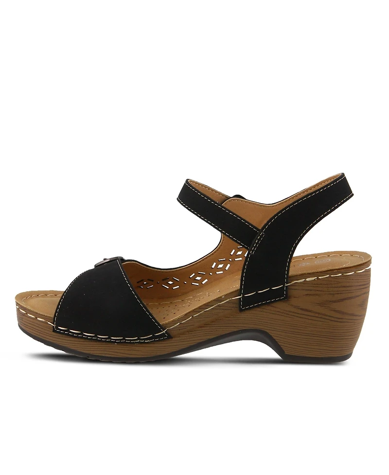 Patrizia Women's Shantay Adjustable Wedge Sandals with Back Strap