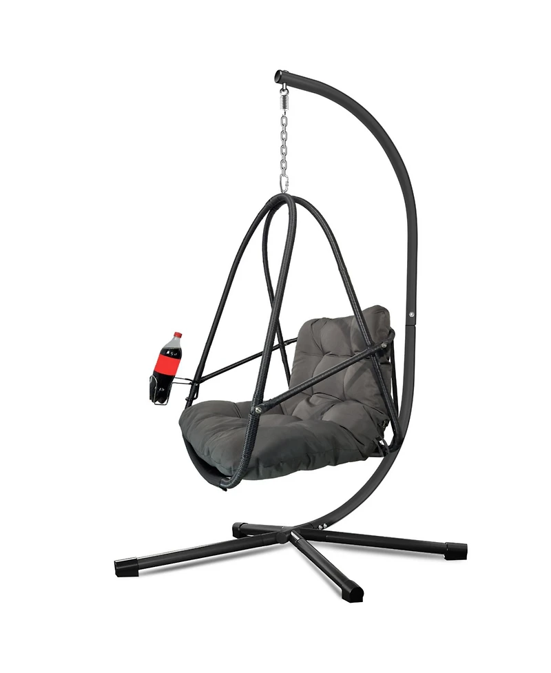 Streamdale Furniture Wicker Egg Chair with Stand & Cushion