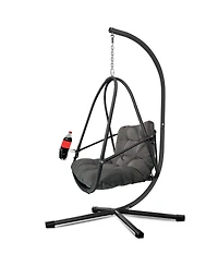 Streamdale Furniture Wicker Egg Chair with Stand & Cushion