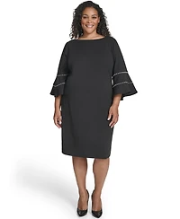Jessica Howard Plus Boat Neck Sheath Dress