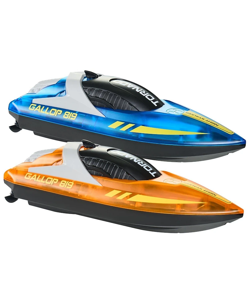 Mecale 2.4GHz Rc Racing Boat Set with Led Lights, Waterproof Design and Extra Batteries