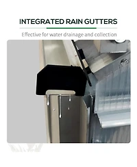 Outsunny 12'x6' Polycarbonate Walk-in Garden house w/ Sliding Door