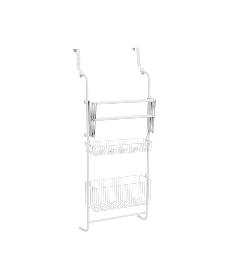 Household Essentials Metal Over the Door Drying Storage Rack, White