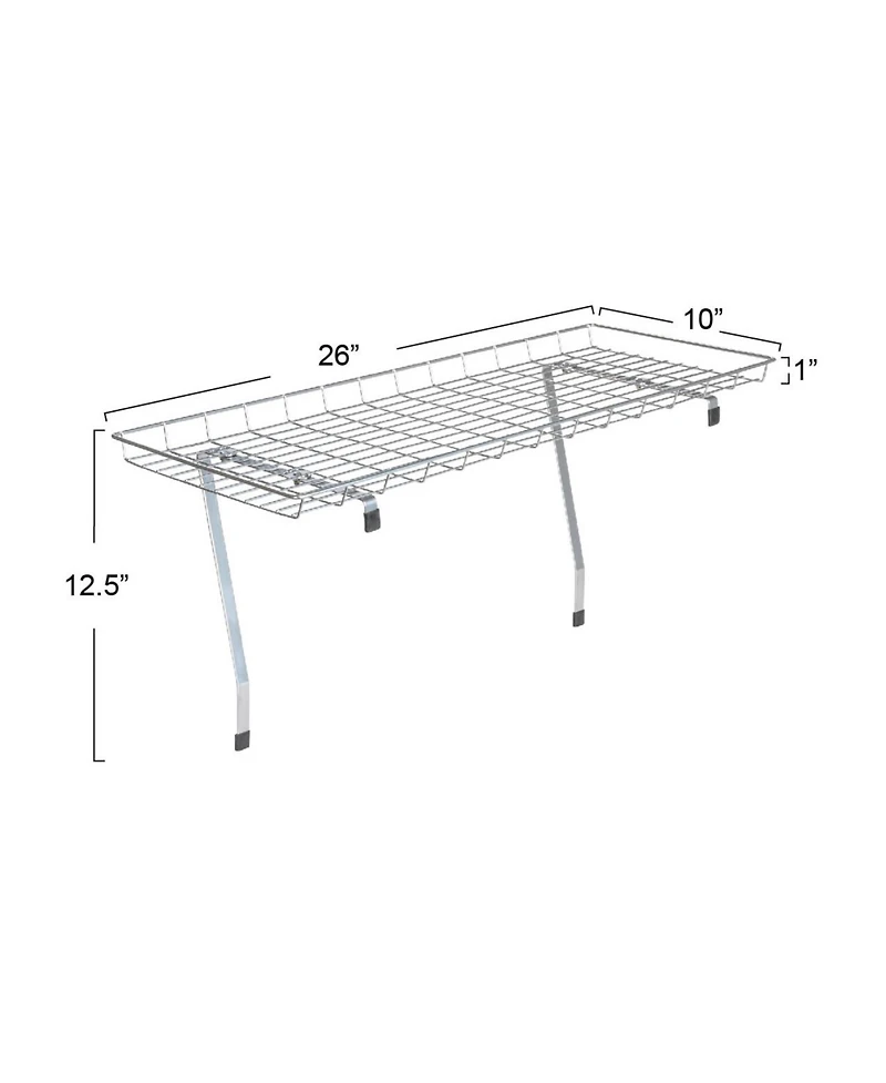 Household Essentials Rear Display Over-The-Washer Storage Shelf, Silver