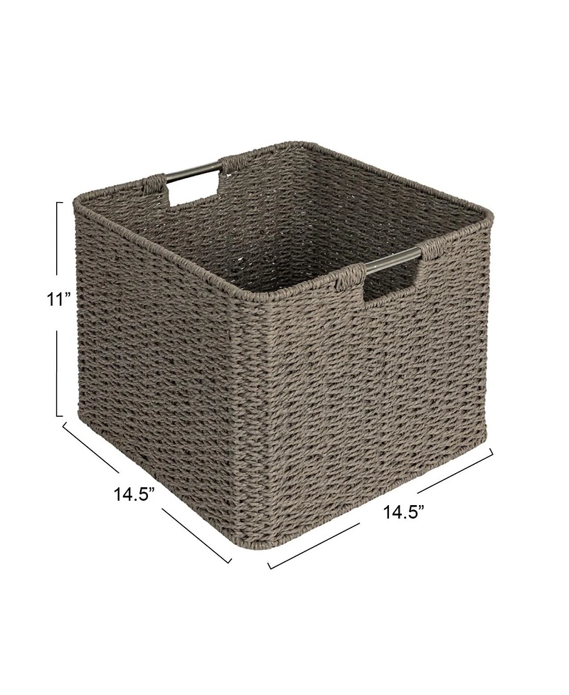 Household Essentials Square Woven Basket, Grey