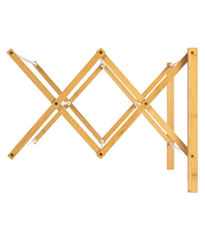 Household Essentials and Metal Wall Mount Extendable Drying Rack, Compact Upscale Laundry Rack with 8 Dowels, White