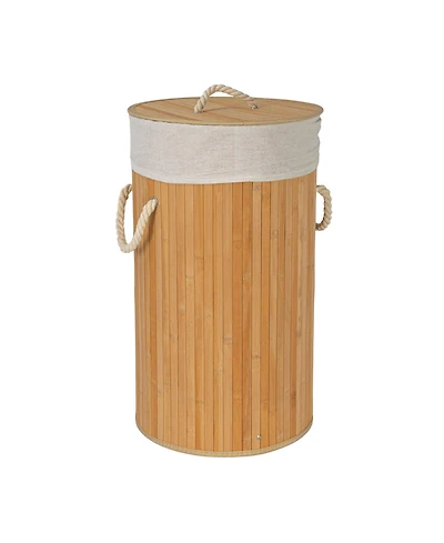 Household Essentials Bamboo Laundry Hamper with Rope Handles, 15-Gallons, Natural