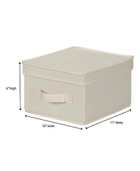Household Essentials Medium Storage Bin with Lid, Natural