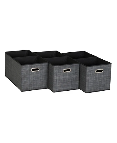Household Essentials Fabric Storage Bins 6 Piece Set, Tan