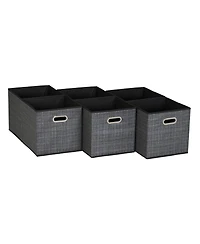 Household Essentials Fabric Storage Bins 6 Piece Set, Tan