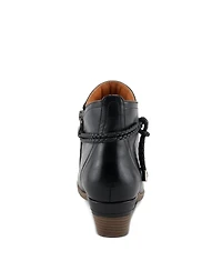 Patrizia Women's Stacked Heel Decorative Lace Detail Ankle Booties