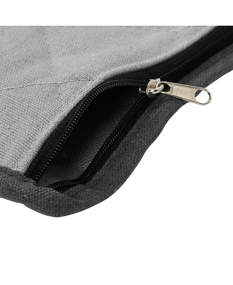 Household Essentials Quilted Table Leaf Storage Bag, Gray with Charcoal Trim