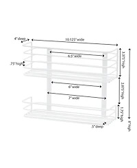Household Essentials 2 Tier Door Mount Cabinet Organizer, White