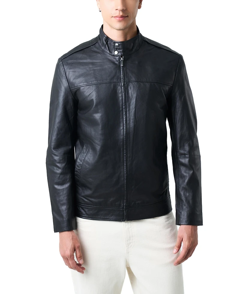 Velez Men's Bosa leather jacket semi-loose fit