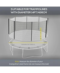 Soozier 14ft Trampoline Net Replacement with Yellow Zippered Entrance