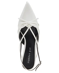 Madden Girl Women's Vixen Bow Slingback Kitten Heel Pumps