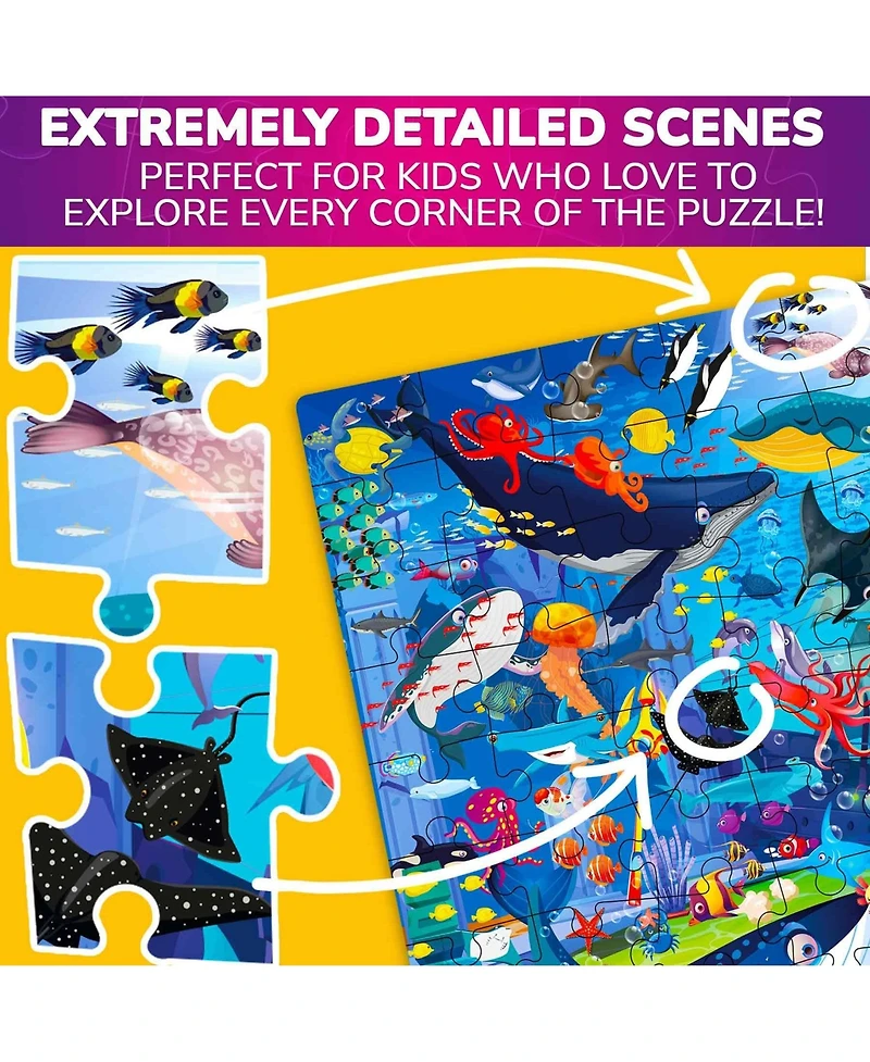 Quokka 100 Piece Puzzles for Kids Ages 6-8 – Intricately Illustrated Safari Animals Puzzle 8-10 Educational Busyland Gam