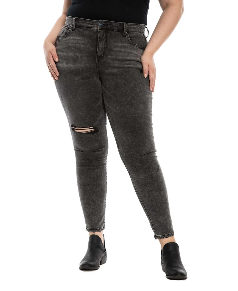 Slink Jeans Women's Black denim High Rise Ankle Skinny 31" inseam - Maliah