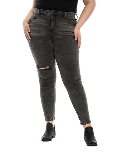 Slink Jeans Women's Black denim High Rise Ankle Skinny 31" inseam - Maliah