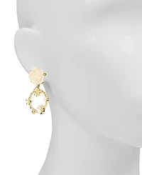 Patricia Nash Rose Garden Collection Gold Tone Doorknocker Earrings