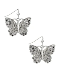 Patricia Nash Blue Butterfly Collection Pave Butterfly Drop Earrings