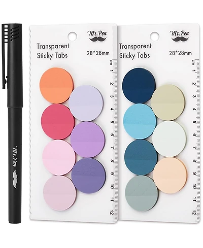 Mr. Pen Transparent Round Sticky Notes, 560 Pcs, Assorted Colors