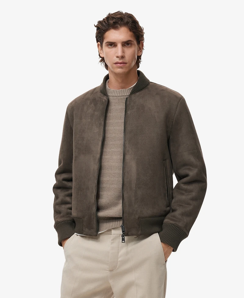 Mango Men's Suede-Effect Bomber Jacket