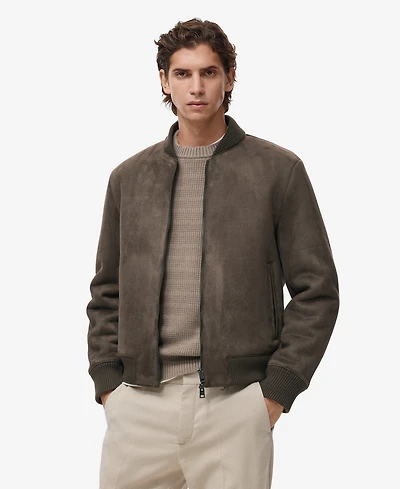 Mango Men's Suede-Effect Bomber Jacket
