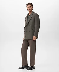 Mango Men's Double-Breasted Wool-Blend Coat