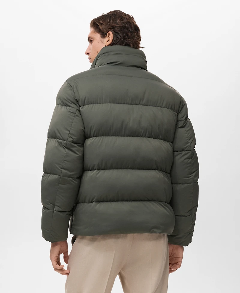 Mango Men's Short Puffer Water-Repellent Anorak