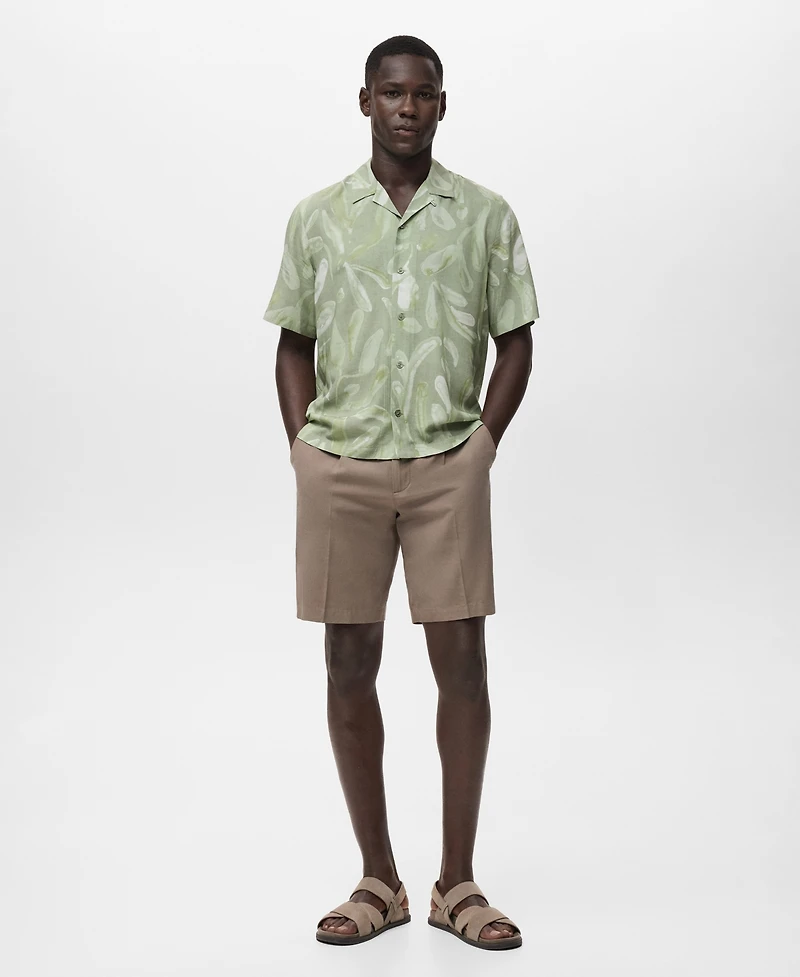 Mango Men's Fluid Relaxed-Fit Printed Shirt