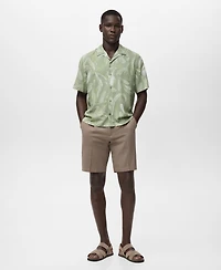 Mango Men's Fluid Relaxed-Fit Printed Shirt