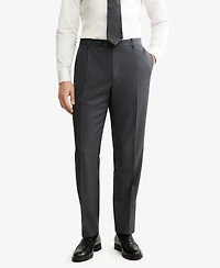 Mango Men's Italian Virgin Wool Flannel Suit Pants
