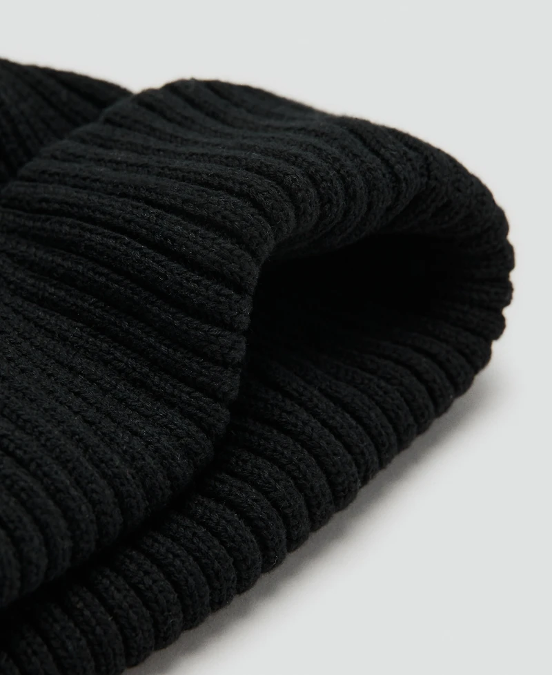 Mango Men's Rib-Knit Cotton Hat
