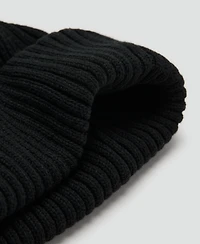 Mango Men's Rib-Knit Cotton Hat