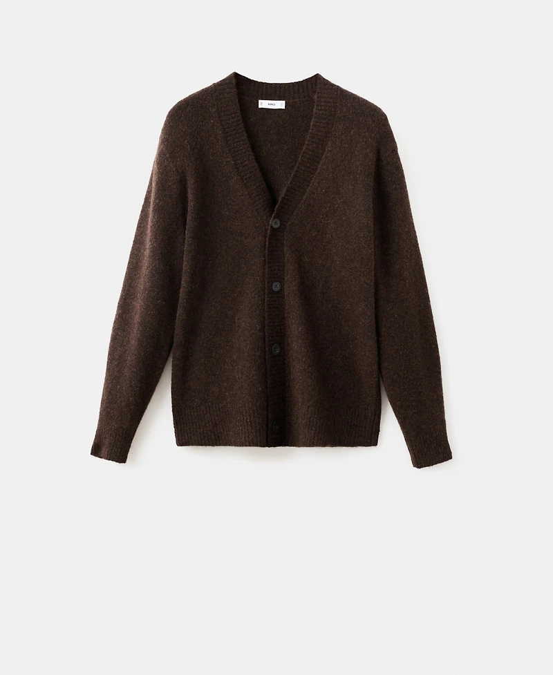Mango Men's Knitted Wool Blend Cardigan