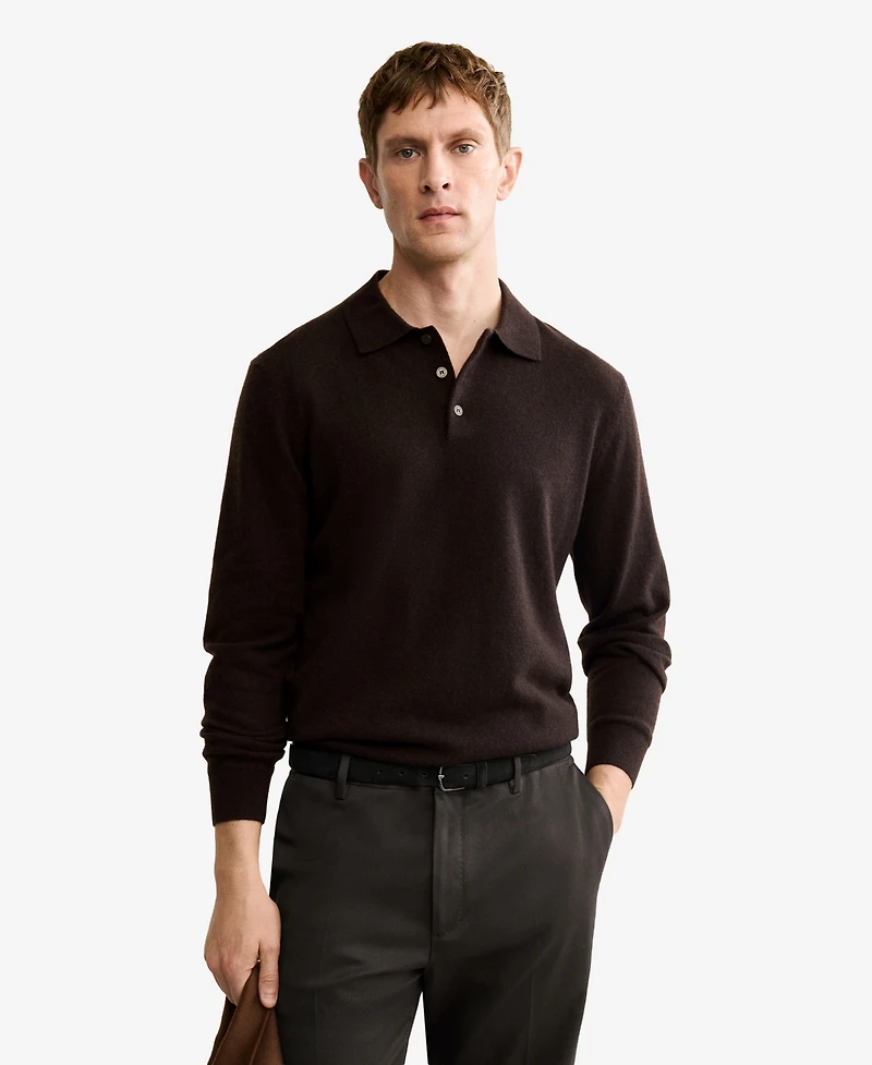 Mango Men's Cashmere Polo Sweater