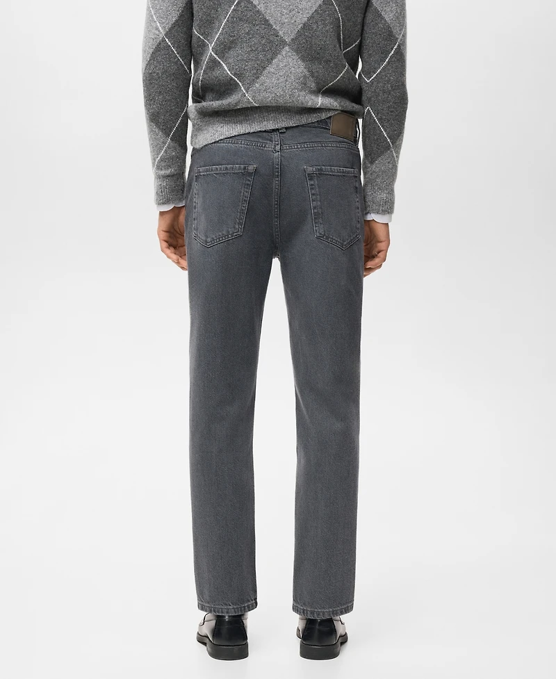 Mango Men's Regular Fit Cotton Jeans