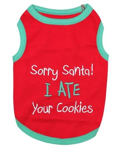 Parisian Pet Sorry Santa I Ate Your Cookies Holiday Dog T-Shirt